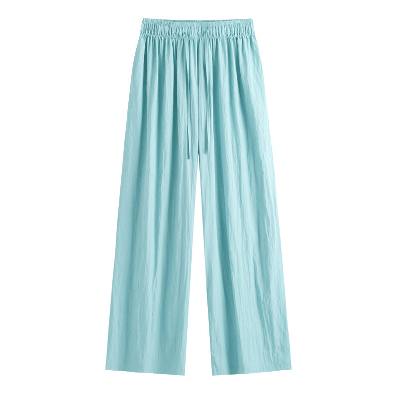 Palazzo Pants Women's Wide-Leg Pants Summer High Waist Casual Cotton and Linen