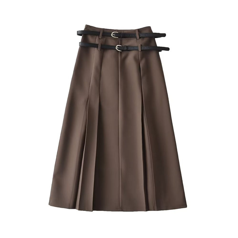 Women Skirt Preppy Style Skirt Women's Spring and Autumn High Waist