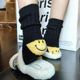 Kapital Sock Pingtian Hehong Wool Thick Needle Smiley Heel Thick Japanese Style Workwear Mixed Color Stripe Socks