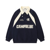 Men Hoodie Sweaters Menswear Embroidered Letters Loose Polo