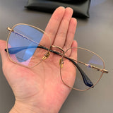 CHH Chrome Hearts Glasses Ultra-light gold silk edge large face myopia glasses frame