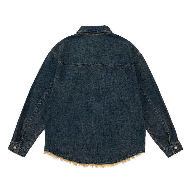 Men Denim Jacket Spring and Autumn Denim Jacket Men's Personality Shirt Jacket