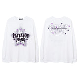 Men Long Sleeve Shirt Denim Embroidered Couple Long Sleeve Bottoming T-shirt Idle Style Men and Women