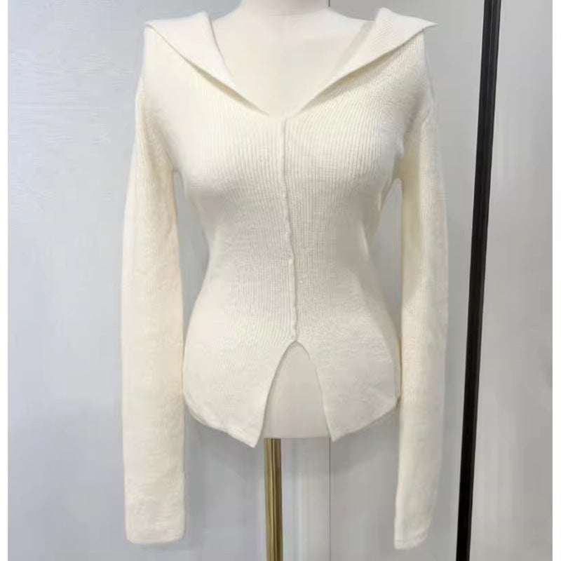 Women Long Sleeve Shirt V-neck Sweater Long Sleeve Autumn and Winter