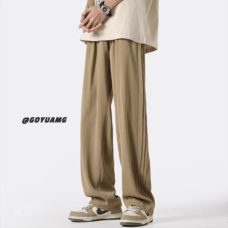 Men Sweatpants Retro Khaki Pants Men's Summer Design Sense