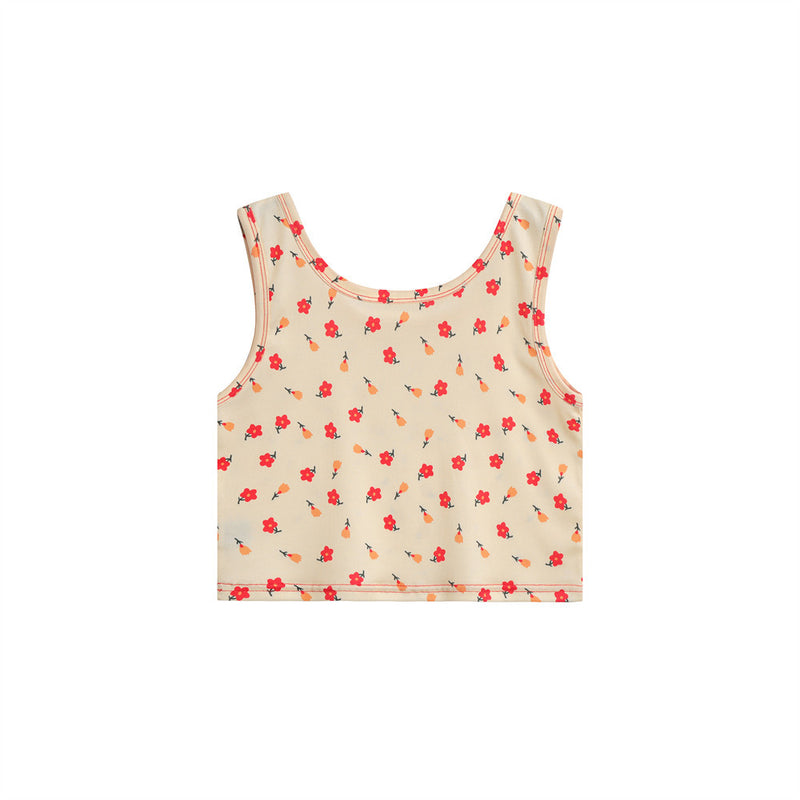 Women Vest Printed Short Vest Girls Casual Summer Sleeveless