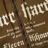 Men Fleece Lined Hoodie Washed Men's Loose Casual Letter Printed Hoodie Winter