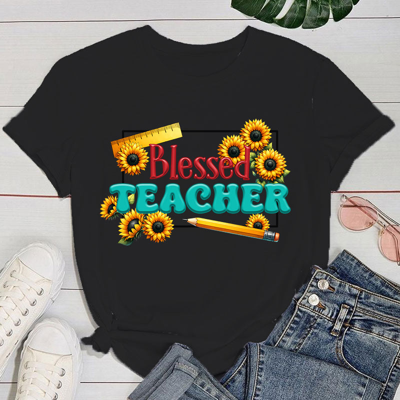 Teachers' Day T shirt Fashion Funny Blessed Teacher