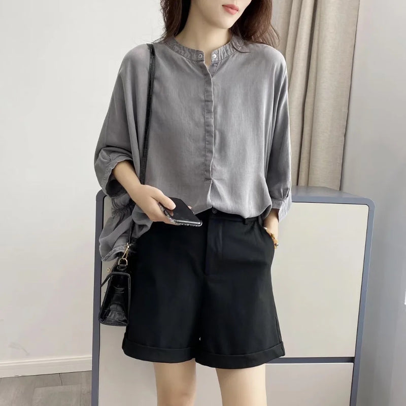 Women T-shirt Denim Shirt Women's Spring Design Loose Top