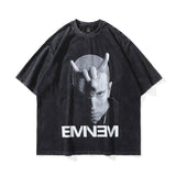 Men's T Shirt Printed Short-Sleeved T-shirt Men's and Women's Retro Loose