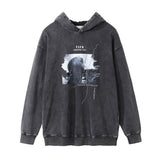 Men Hoodie Washed and Worn Hooded Sweater Men Loose Casual Long Sleeves