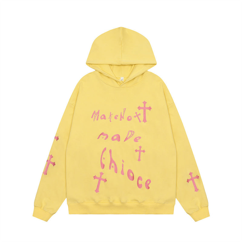 Men Hoodie Embroidered Hoodie Men's Hiphop Loose