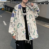 Graffiti Bomber Jacket Jacket Men's Loose