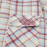 Men Long Sleeved T Shirt Plaid Long Sleeve Shirt Men's Casual Loose Spring and Autumn Embroidered Shirt Coat