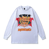 Men Long Sleeve Shirt Retro Design Avatar Print Long Sleeve Hip Hop T-shirt