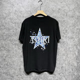Amiri T Shirt Blue Five-Pointed Star Casual Round Neck