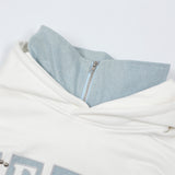 Men Hoodie Turtleneck Hooded Sweater Men's Paste Cloth Embroidery Letter Pullover