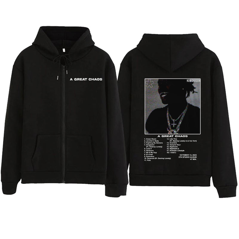 Ken Carson A Great Chaos Zipper Hoodie Man Woman
