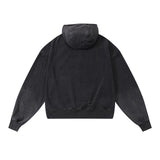 Men Denim Jacket Hooded Denim Hoodie Men's Contrast Color Letter Printed Jacket Sweater