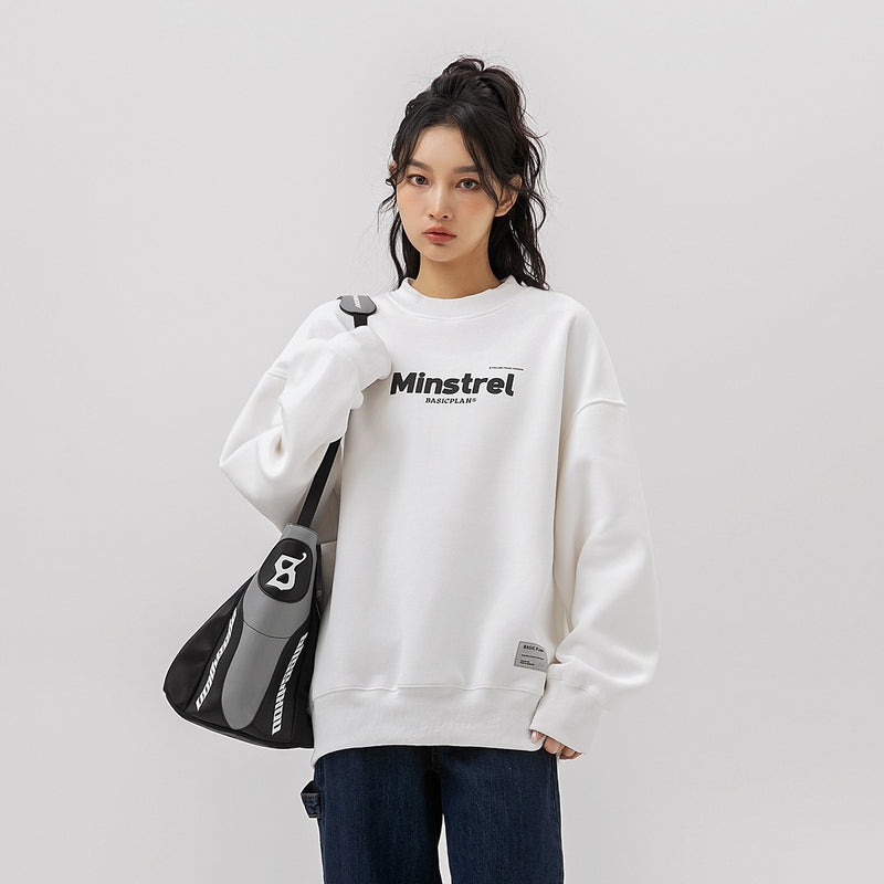 Unisex Hoodie Letter Print Loose round Neck Men's Spring and Autumn Coat