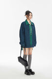 Unisex Jacket Autumn Striped Contrast Color Denim Jacket Women's Clothing