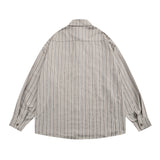 Men Long Sleeved T Shirt Long Sleeve Vertical Striped Shirt Men's Casual High Street Loose Shirt