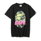 Bathing Ape T Shirt Summer Pink Letter Print Short-Sleeve T-shirt