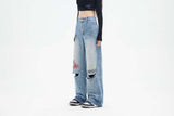 Unisex Pants Women's Straight Jeans