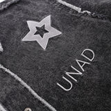 Men Long Sleeved T Shirt Five-Pointed Star Embroidered Denim Long Sleeve Shirt Men's Spring and Autumn Washed and Worn Denim Jacket