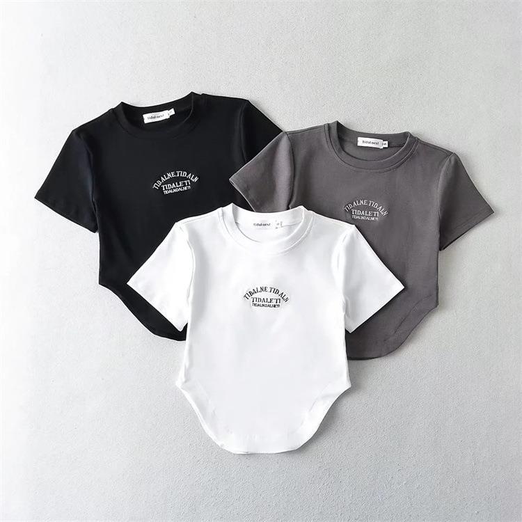 Women T-Shirt Spring/Summer Embroidered Short Sleeve Fashion Casual Short T-shirt