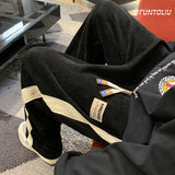 Men Sweatpants Corduroy Striped Retro Sports Pants Loose