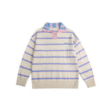 Unisex Sweatshirt Autumn College Style Striped Sweater