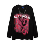 Men Long Sleeve Shirt Fashion Brand Solid Color Make Old Ripped Color Contrast Long Sleeve T-shirt Men's Loose