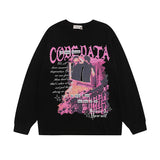 Men Long Sleeve Shirt Printed Long Sleeve Bottoming T-shirt Men and Women Street All-Match Loose