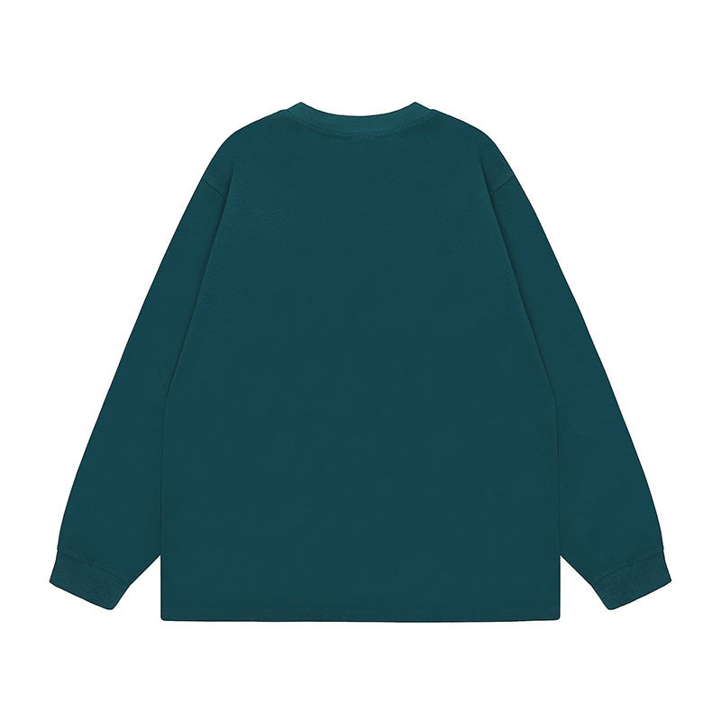 Men Long Sleeve Shirt Couple Long Sleeve T-shirt Men and Women Ins Idle Style All-Match Loose