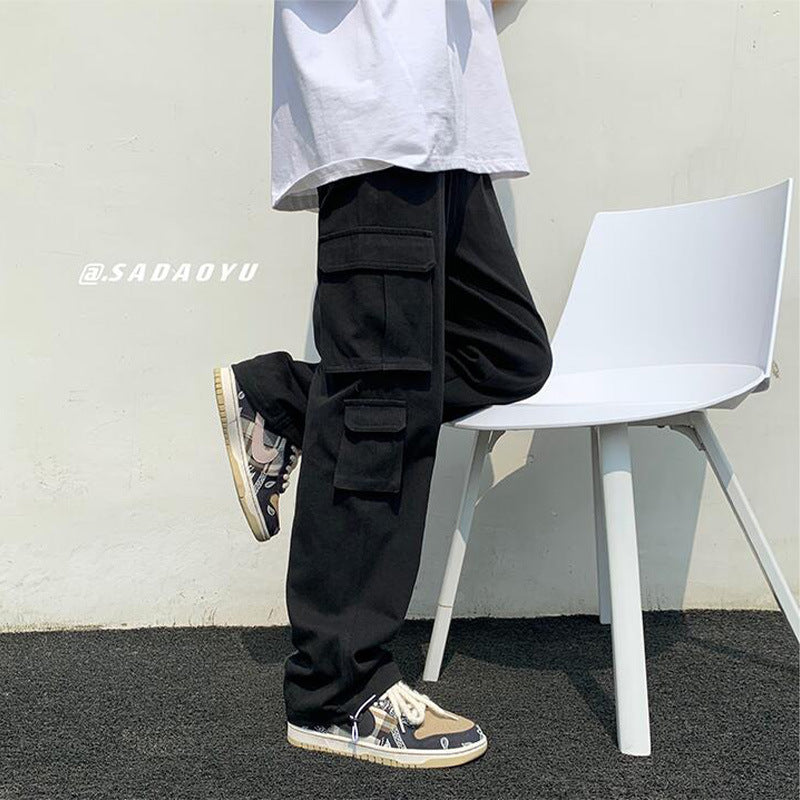 Men Sweatpants Overalls Men's Fashion Brand Autumn Hong Kong Style Loose Casual Straight-Leg