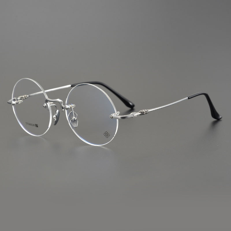 CHH Chrome Hearts Glasses Japanese high-luxury handmade rimless glasses frame pure titanium ultra-light round