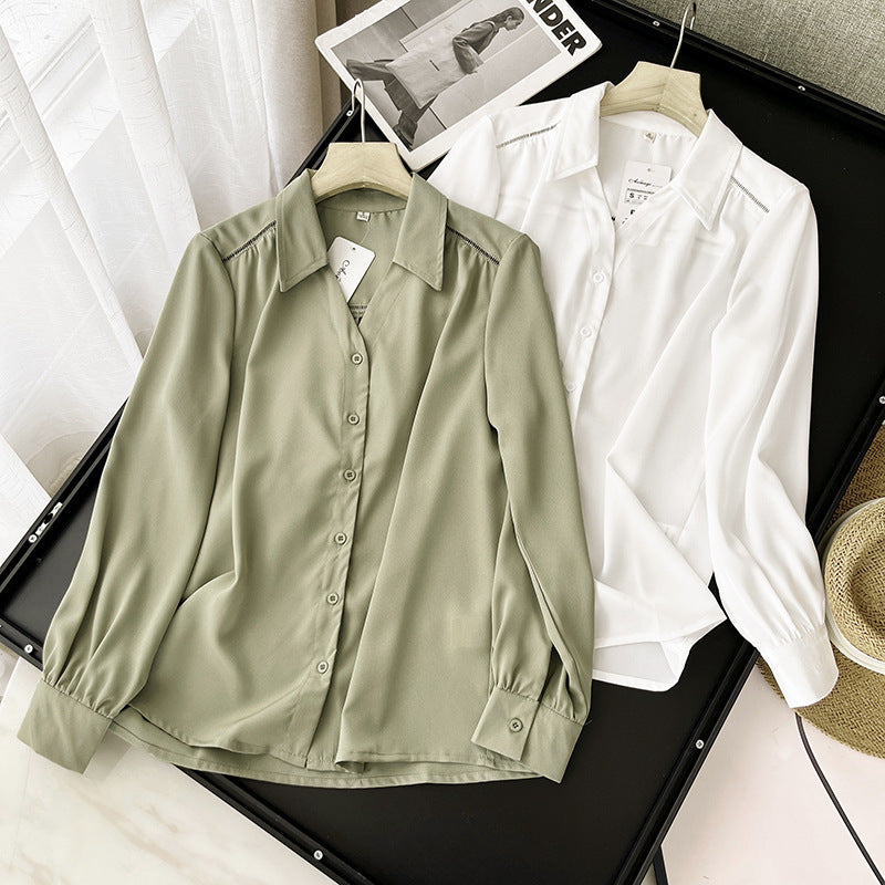 Women T-Shirt White Long Sleeve Shirt Women Spring and Autumn Top
