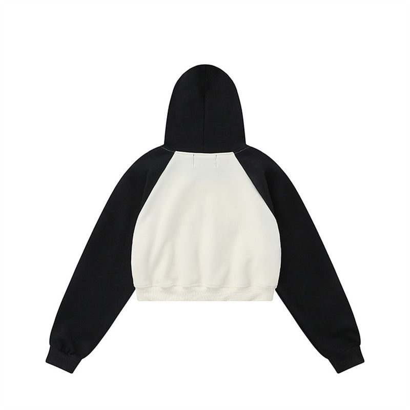 Women Hoodie Cropped Hoodie Girls Autumn Loose Long Sleeve