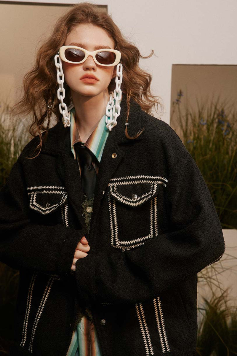 Unisex Jacket Autumn Plush Chanel Coat Women's Clothing