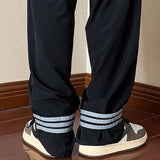 Men Sweatpants All-Matching Straight Striped Sweatpants Spring and Autumn Overalls