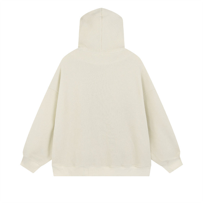 Men Hoodie Hooded Cardigan Sweater Men's Spring and Autumn Letter Towel