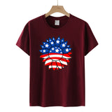 Women's Independence Day T Shirt T-shirt Women's Short-Sleeved Shirt Sunflower Print
