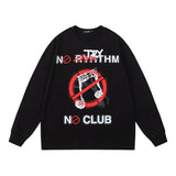 Men Long Sleeve Shirt Graffiti Long Sleeve T-shirt Retro Loose Long Sleeve Men and Women