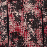 Men Long Sleeved T Shirt Distressed Plaid Shirt Men's High Street Stitching Loose Lapels Long Sleeve Shirt Coat Autumn and Winter