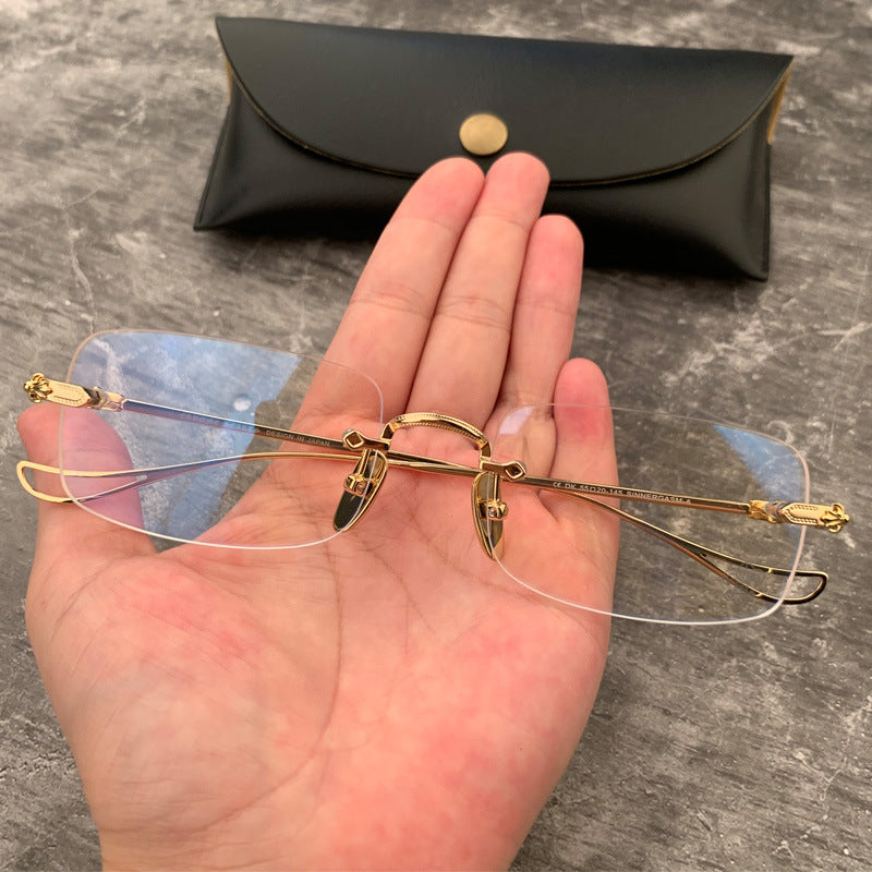 CHH Chrome Hearts Glasses Crowe Glasses Frame Business Gold Edge Punching