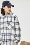 Unisex Jacket Autumn Plaid Labeling Shirt Women's Clothing