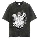 Harajuku Vintage Washed T Shirts Death Note Anime