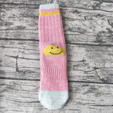 Kapital Sock Pingtian Hehong Geophone Line Double Needle Smiley Face Socks Color Matching Fashion All-Match Ladies