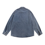 Men Long Sleeved T Shirt Animal Embroidery Denim Shirt Jacket Spring and Autumn Men's Ins Casual Long Sleeve